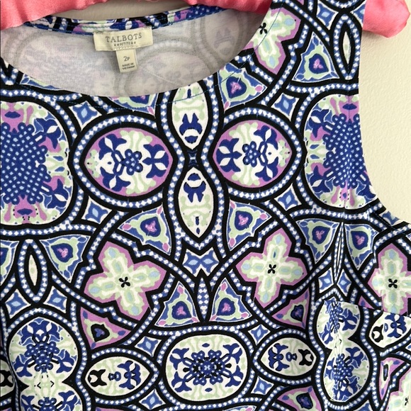 Talbots Blue and White Floral Knee-Length Sheath Dress 2P - Picture 4 of 4